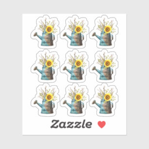 Sticker Fleur de tournesol Floral arrosage rustique peut f