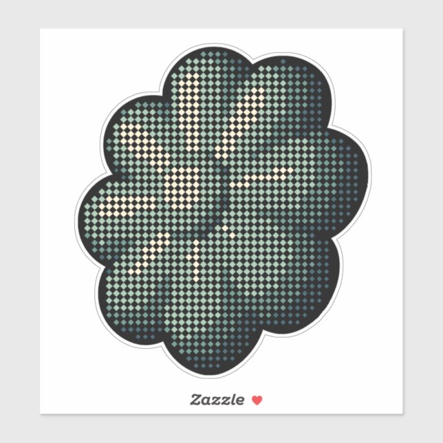 Sticker Fleur demi-teinte rétro (Feuille)