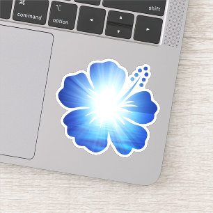 Sticker Fleur d'Hibiscus bleu ciel clair