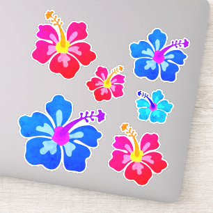 Sticker Fleur d'Hibiscus Hawaïen Art Tropical Formé