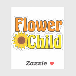 Sticker Fleur Enfant mignonne Hippie tournesol les années 