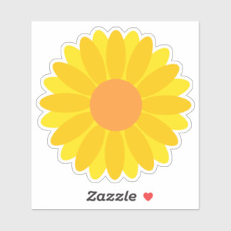 Sticker Fleur jaune gras et orange