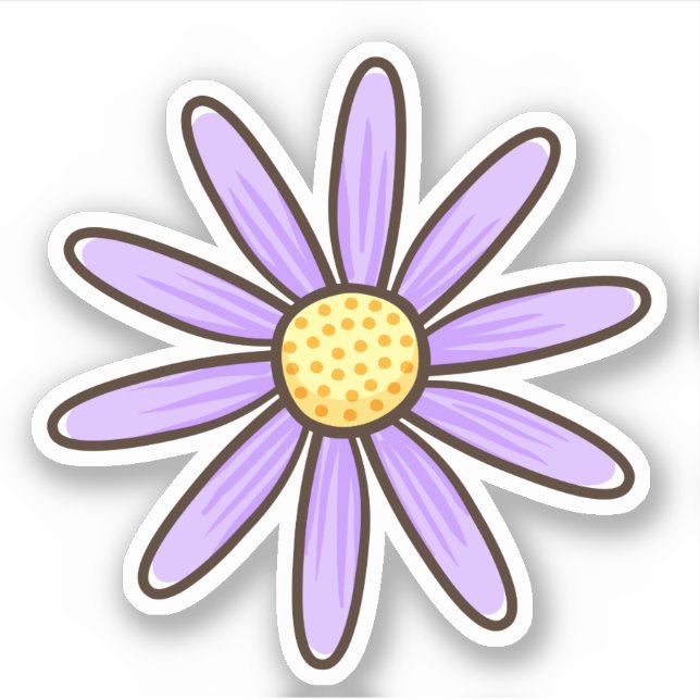 Sticker Fleur jolie marguerite violette (Devant)
