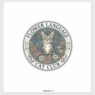 Sticker Fleur Langage Chat Chat Graphique Tee Art - Fleur 