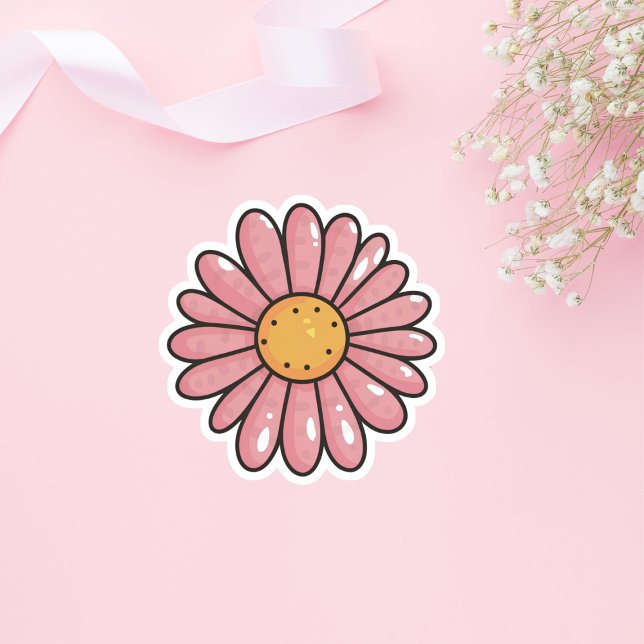 Sticker fleur marguerite rose (Créateur téléchargé)