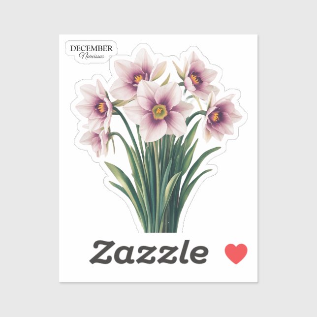 Sticker Fleur Narcisse personnalisée - Décembre Cadeau (Feuille)