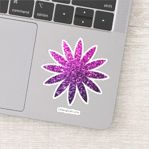 Sticker Fleur pétillante de parties scintillant violet ro