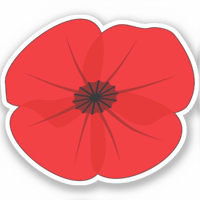 Sticker Fleur rouge croupie design commémoratif (Recto)