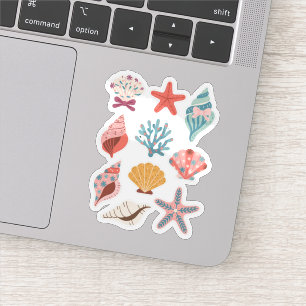 Sticker Fleur sauvage Coquillage Clam Vibes estivales Flor