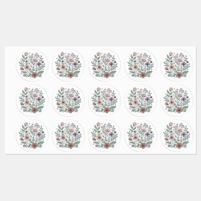 Sticker Fleur sauvage floral Pastel Whimsical (Feuille)