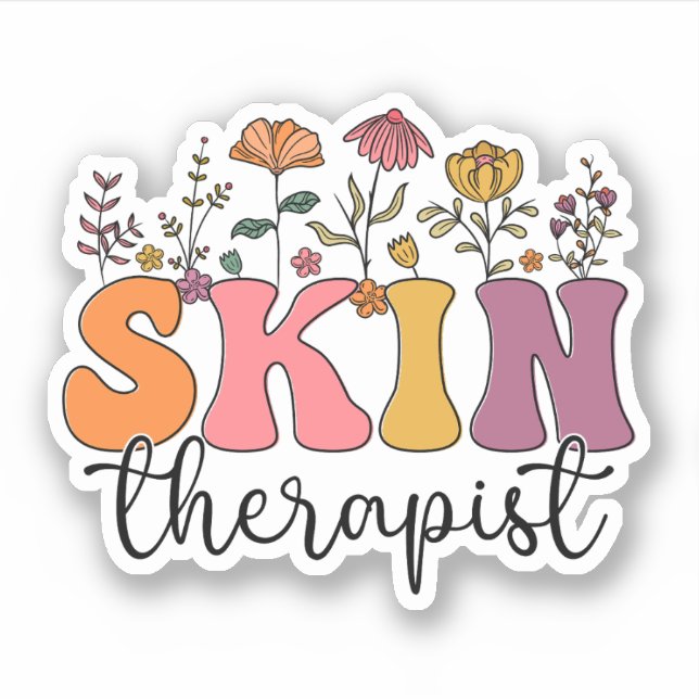 Sticker Fleur sauvage Thérapiste de la peau Esthétique Soi (Devant)