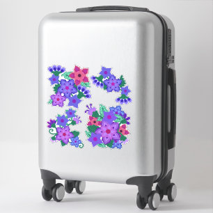 Sticker Fleurs à feutre Boho Faux violet et rose
