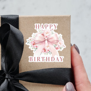 Sticker Fleurs arc roses Joyeux anniversaire