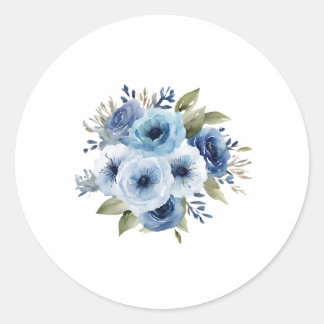 Sticker fleurs bleues