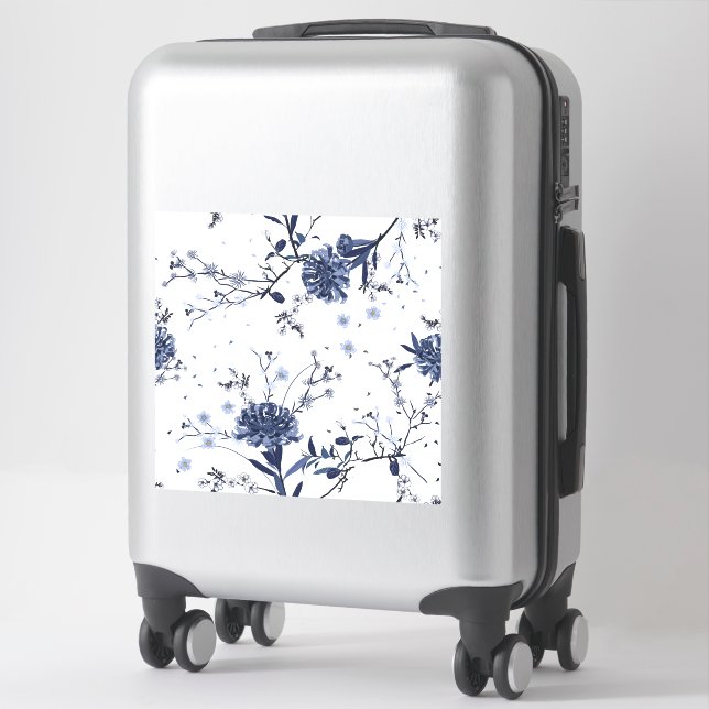 Sticker Fleurs bleues (Sur valise)