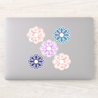 Sticker Fleurs colorées simples