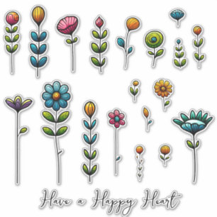 Sticker Fleurs d'art folklorique et dire (14 po : tailles 