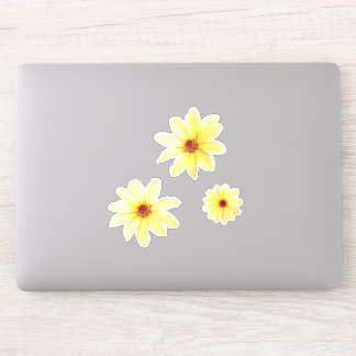 Sticker Fleurs de dahlia jaune