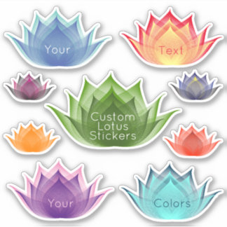 Sticker Fleurs de Lotus colorées personnalisées Art Modèle