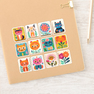 Sticker Fleurs de renard Chats