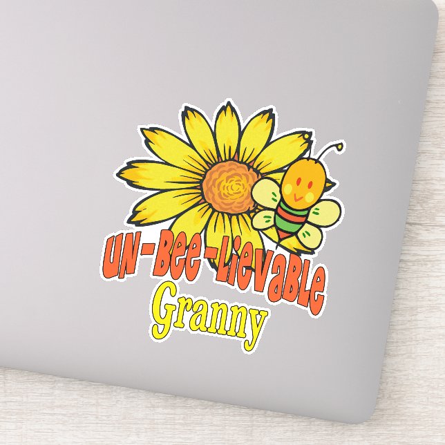 Sticker Fleurs de soleil et abeilles Granny incroyables (Détail)