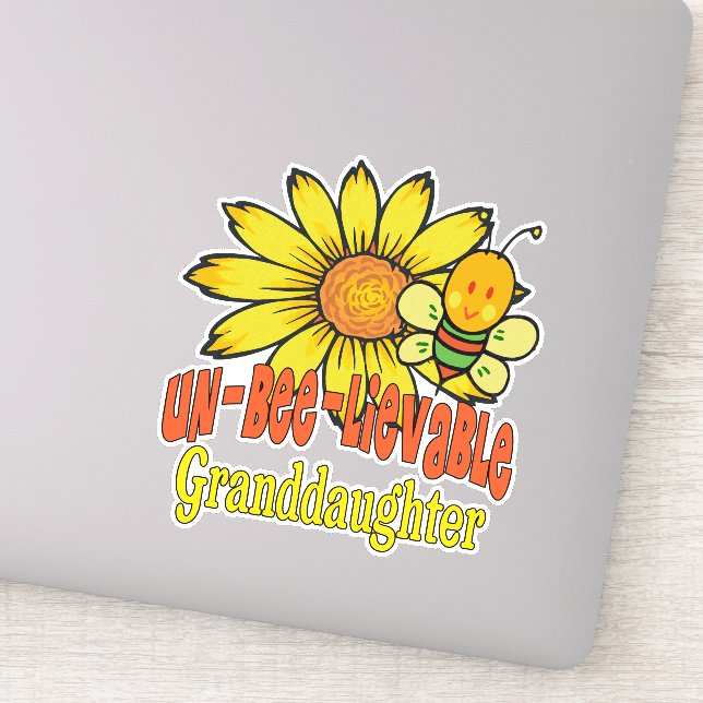 Sticker Fleurs de soleil et abeilles incroyables Grandgirl (Détail)