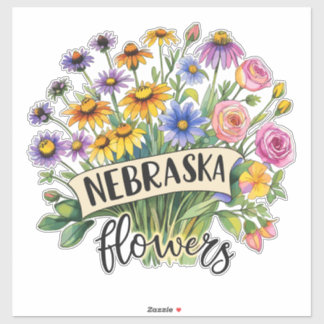 Sticker Fleurs du Nebraska - Fleurs sauvages du Nebraska e