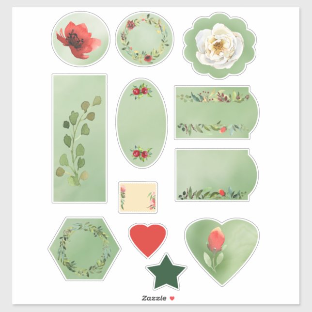 Sticker Fleurs et Berries Automne Assortiment Scrapbook (Feuille)