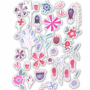Sticker Fleurs et fleurs aquarelles