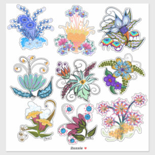 Sticker Fleurs Fairyland   Blanc ou Effacé