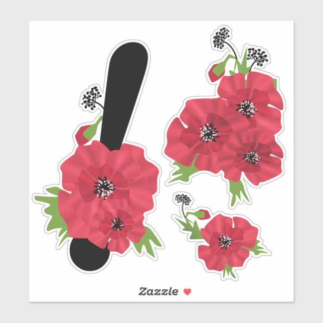 Sticker Fleurs, fleurs, monogramme, monogramme (Feuille)