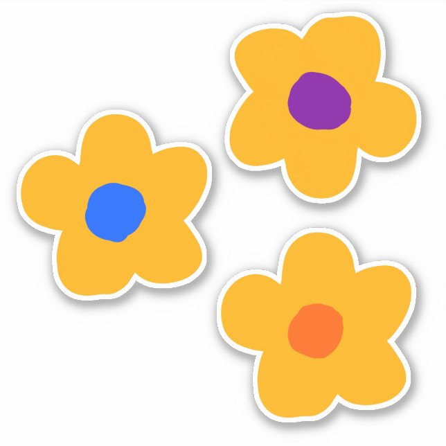 Sticker Fleurs jaunes d'automne (Devant)