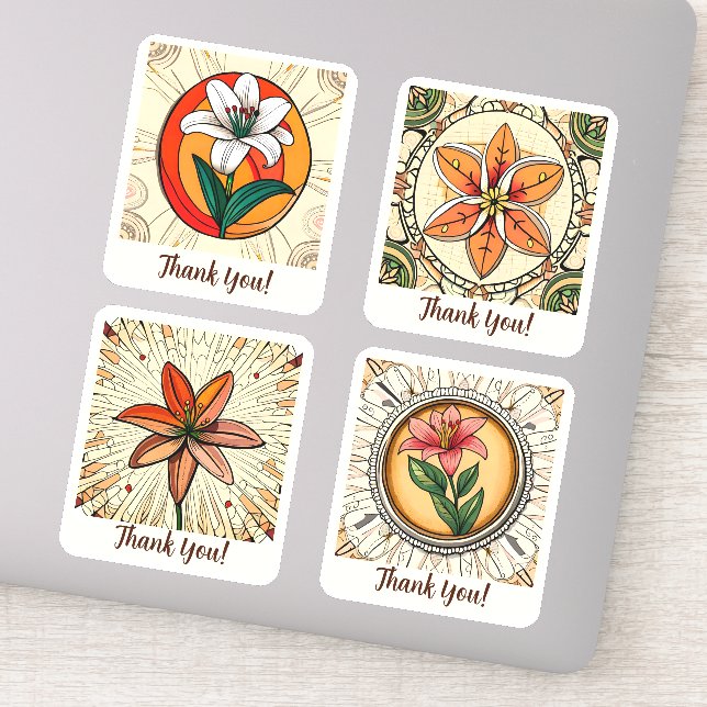 Sticker Fleurs Lilly Super Retro Personnalisé (Détail)