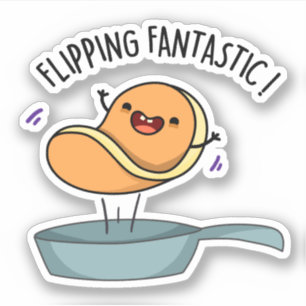 Sticker Fliastic Funny Pancake Pun