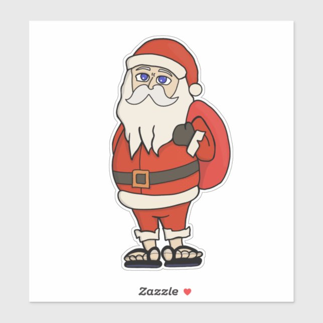 Sticker Flip Flops de Noël du Père Noël (Feuille)