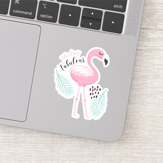 Sticker Flocking Fabuleux Flamant rose Tropical Rose (Détail)