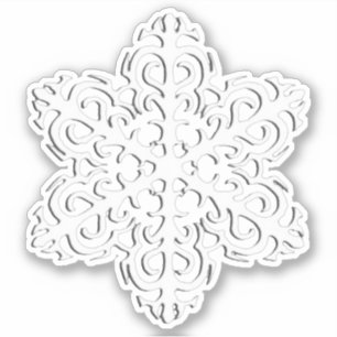 Sticker Flocon de neige blanc 3 d