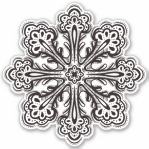 Sticker Flocon de neige en encre Art de tatouage d'hiver d