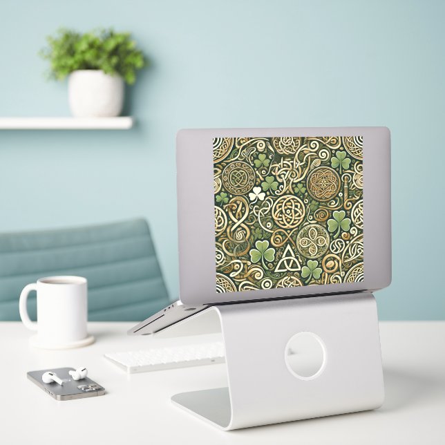 Sticker Floraison Celtique (Ordinateur portable sur le bureau)