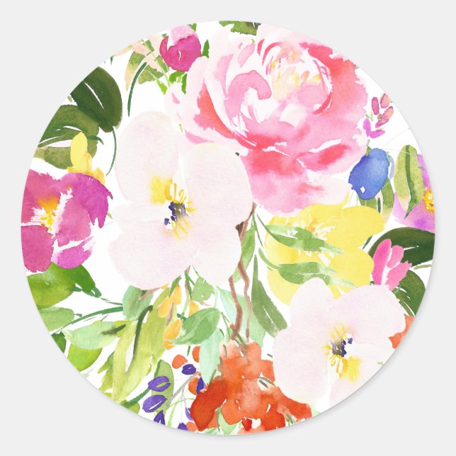 Sticker floral à ressort aquarelle (Devant)