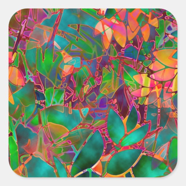 Sticker Floral Abstrait Verre (Devant)