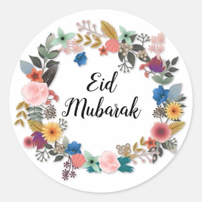 STICKER FLORAL DE VAGUE EID MUBARAK (Devant)