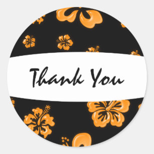 Sticker floral d'Hibiscus orange et noir