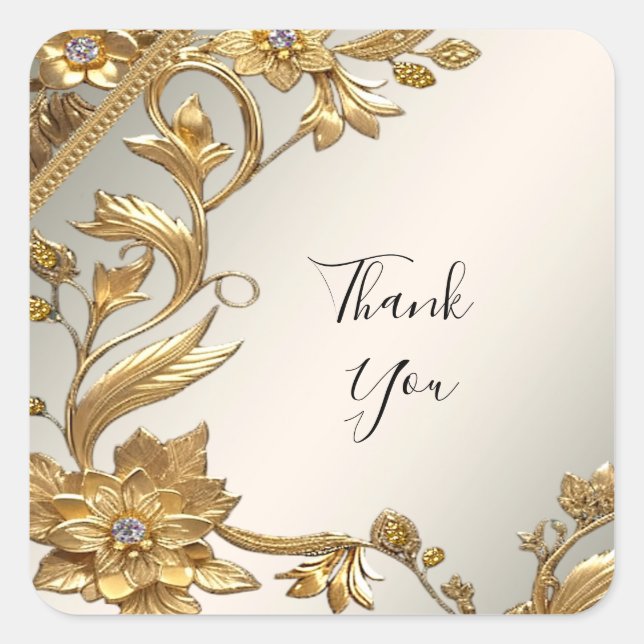 Sticker Floral Feuille Golden Wavy (Devant)