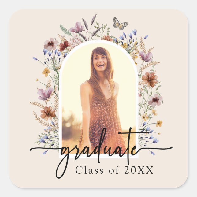 Sticker Floral Graduation (Devant)