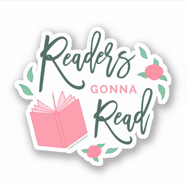 Sticker Floral Lecteurs De Livres Vont Lire (Devant)