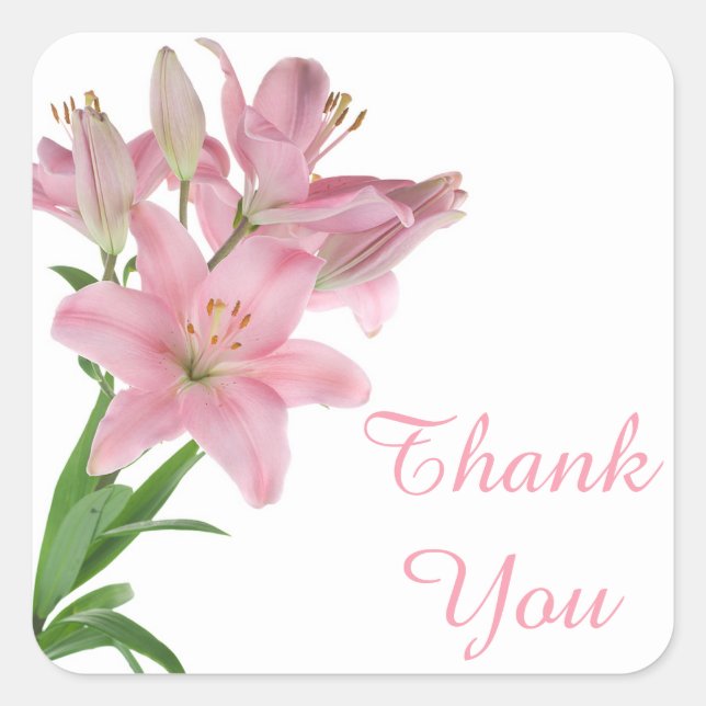 Sticker floral Merci rose Lily / Sceau (Devant)