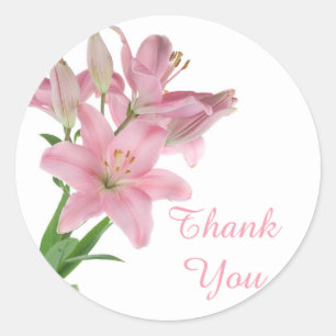 Sticker floral Merci rose Lily / Sceau