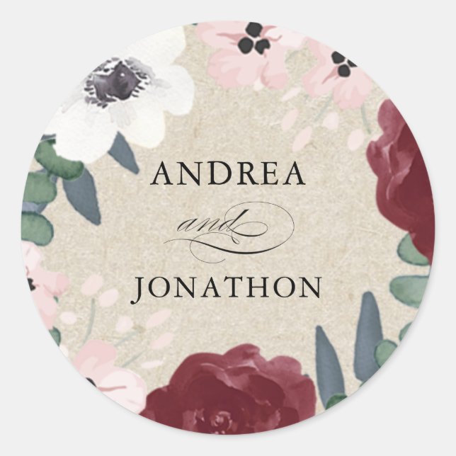 Sticker floral romantique (Devant)