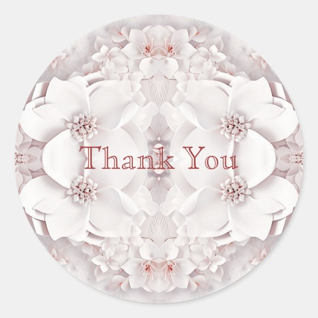 Sticker floral rose ivoire (Devant)